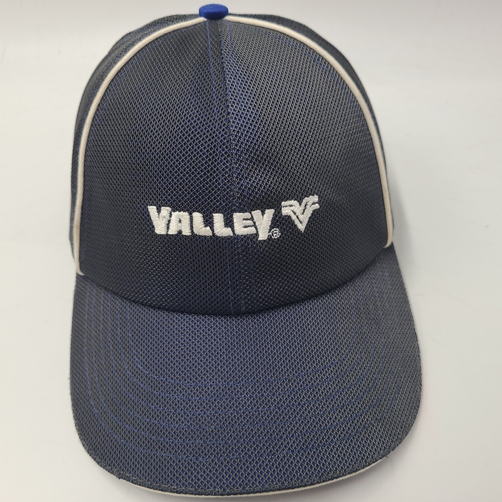 Valley Irrigation Hat Adjustable Mesh K-Products Blue White Logo Farm Casual Men